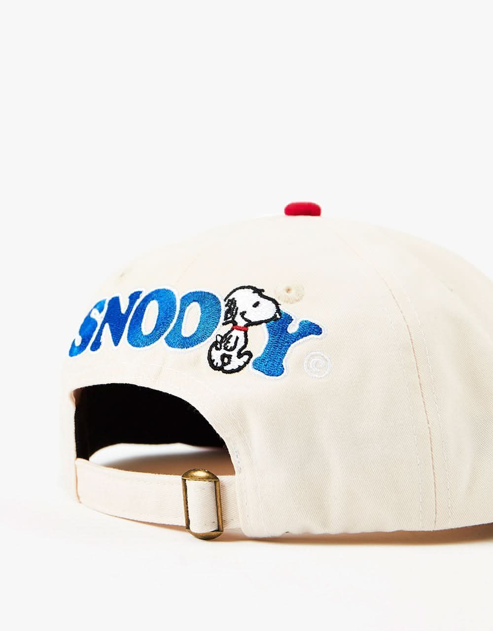 Butter Goods x Peanuts Umbrella 6 Panel Cap - Bone/Red