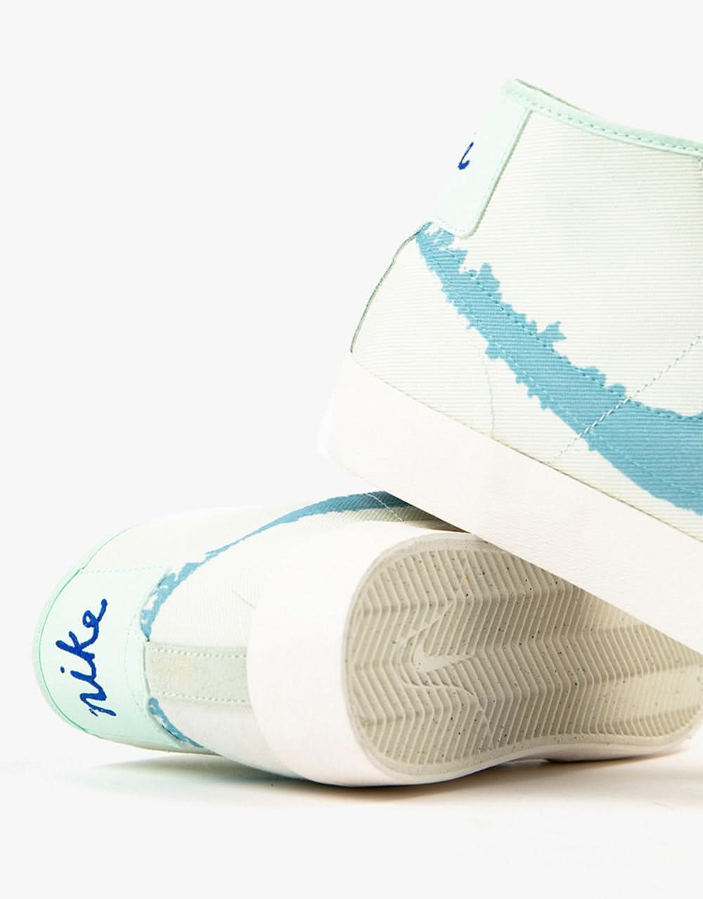 Nike SB BLZR Court Mid Premium Skate Shoes - Barely Green/Boarder Blue-Barely Green