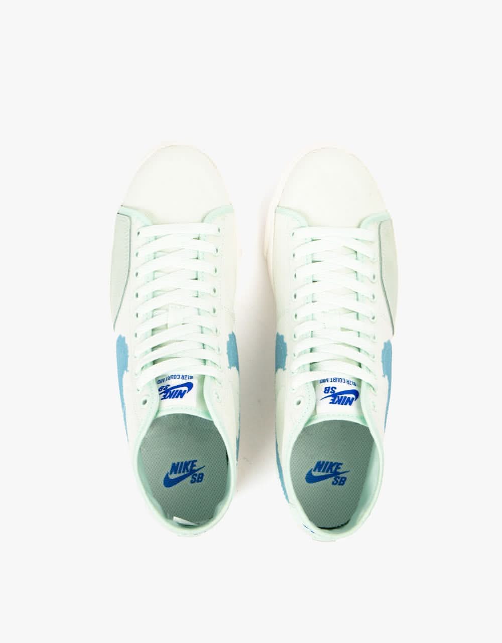 Nike SB BLZR Court Mid Premium Skate Shoes - Barely Green/Boarder Blue-Barely Green