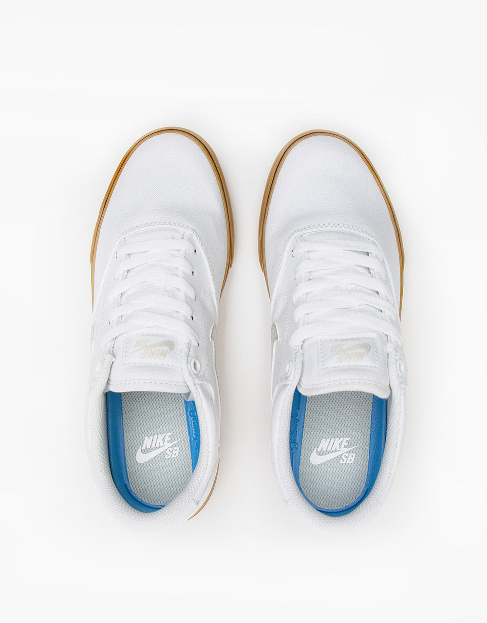 Nike SB Chron 2 Canvas Skate Shoes - White/Light Bone-White-Gum Light Brown