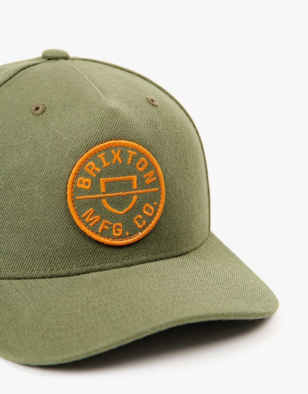 Brixton Crest C Medium Profile Snapback - Mermaid/Burnt Orange