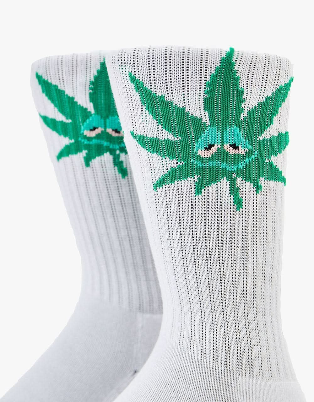 HUF Green Buddy Spotlight Socks - White