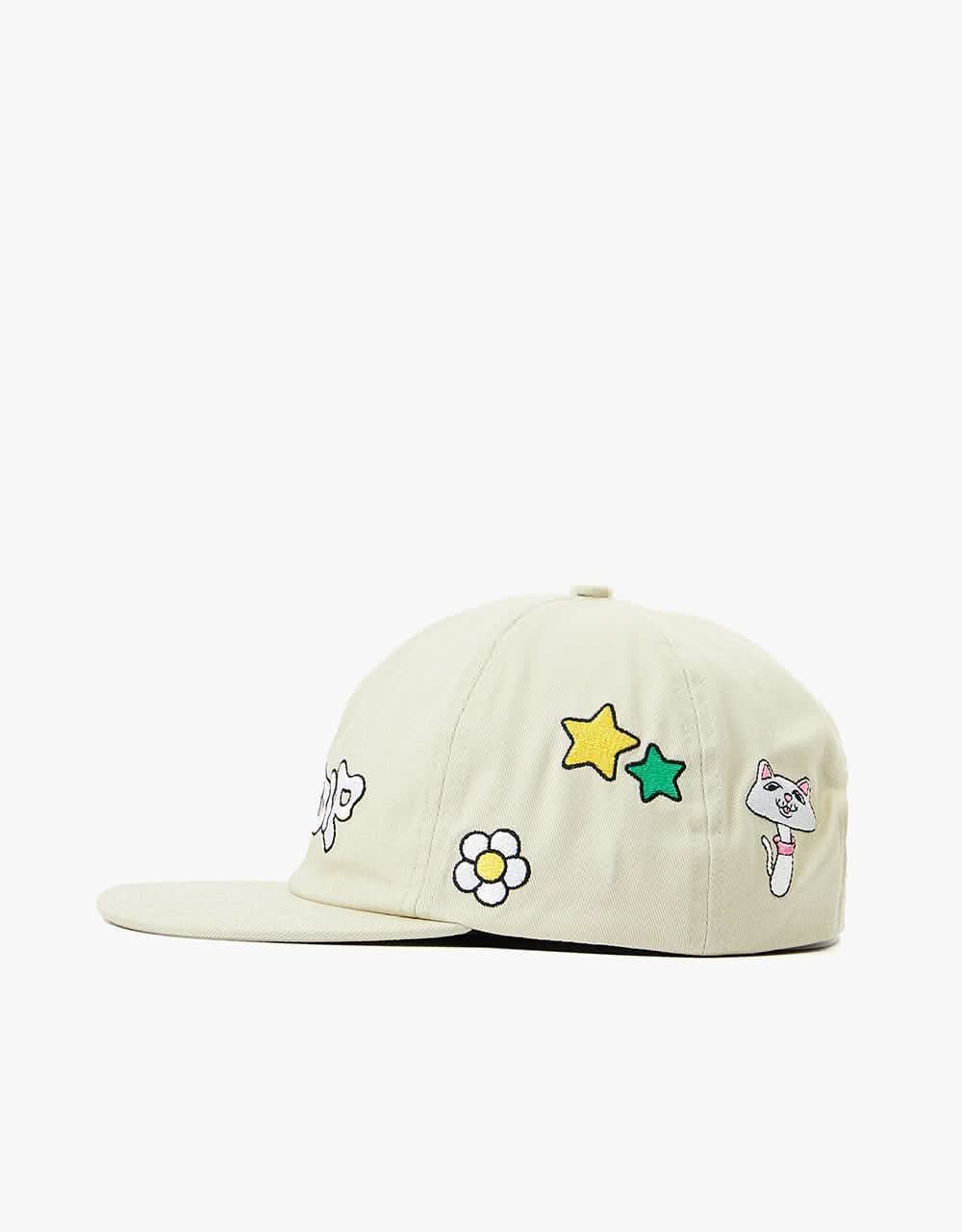 RIPNDIP Shroom Mania Strapback Cap - Bone Mineral Wash