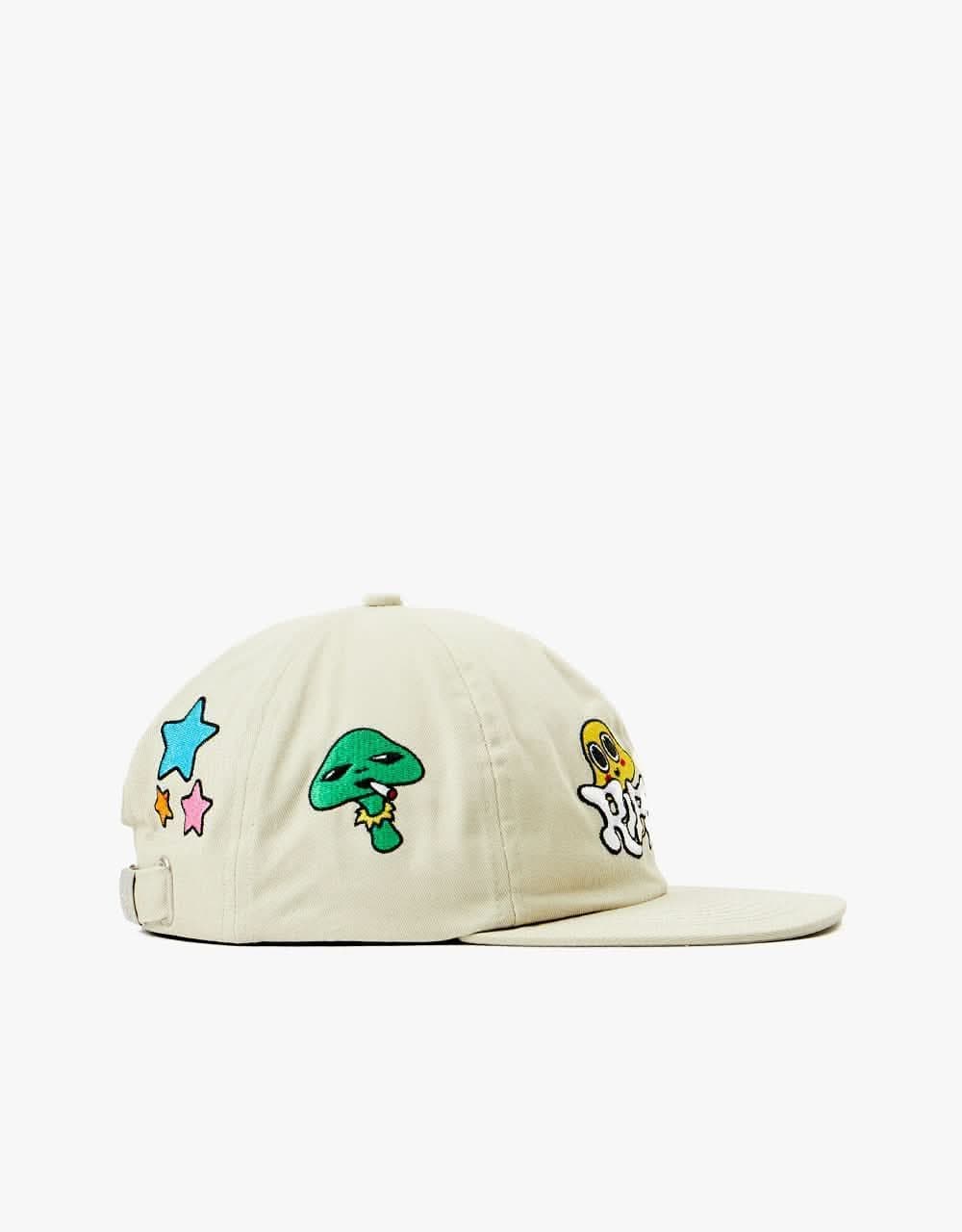 RIPNDIP Shroom Mania Strapback Cap - Bone Mineral Wash