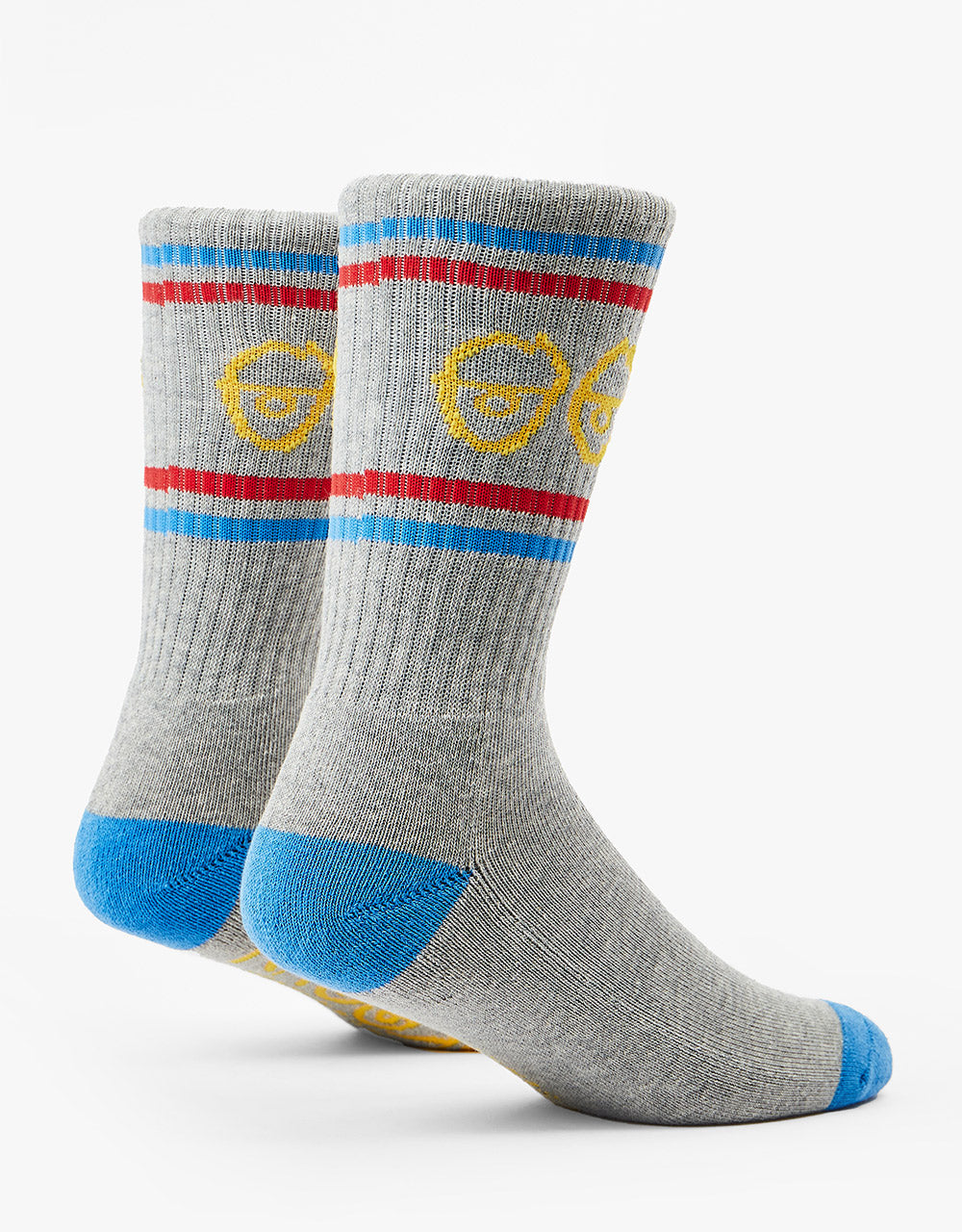 Krooked Eyes Socks - Heather/Yellow/Blue/Red