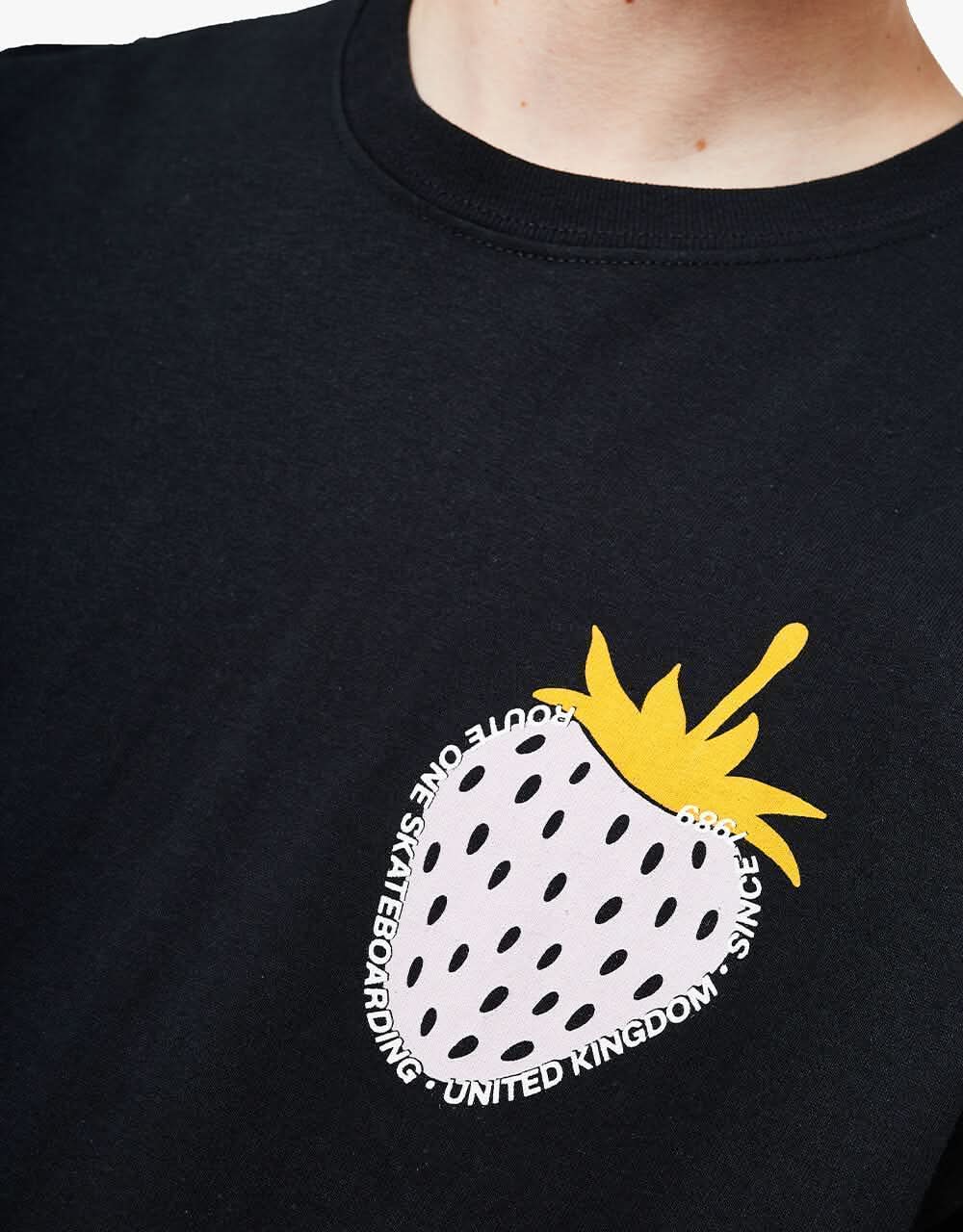 Route One Strawb T-Shirt - Black