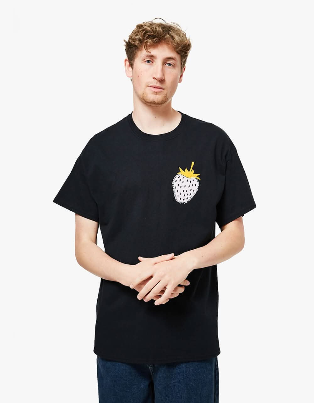 Route One Strawb T-Shirt - Black