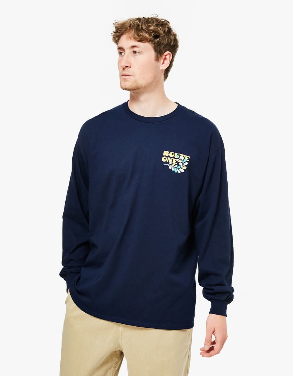 Route One Filigree LS T-Shirt - Navy