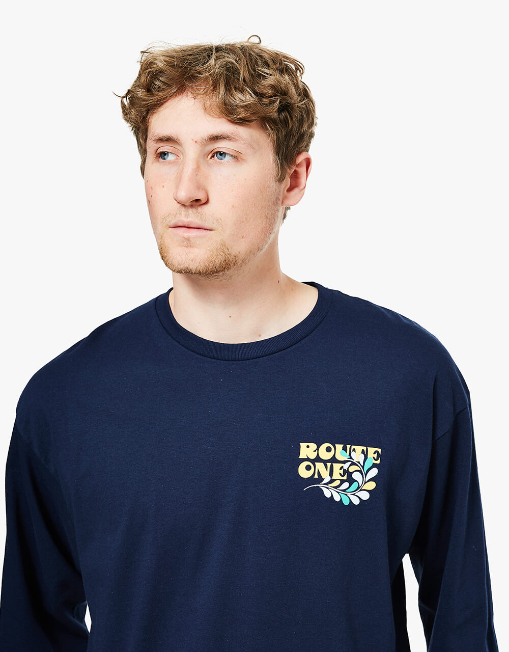 Route One Filigree LS T-Shirt - Navy
