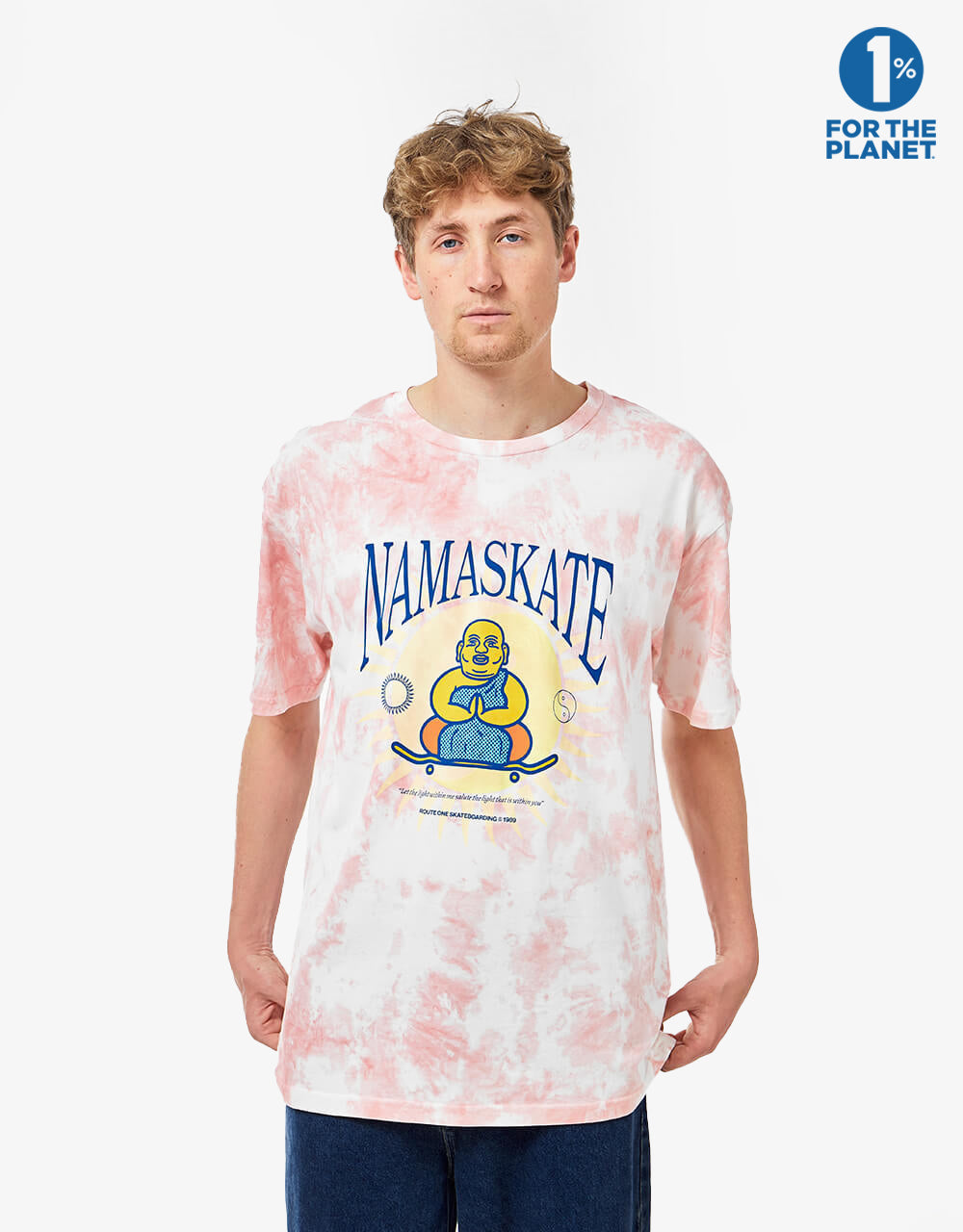 Route One Namaskate T-Shirt - Pink Tye Dye