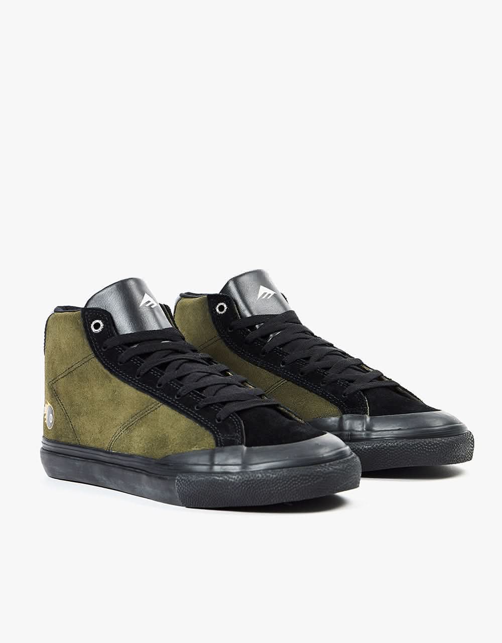 Emerica Omen Hi Skate Shoes - Black/Olive