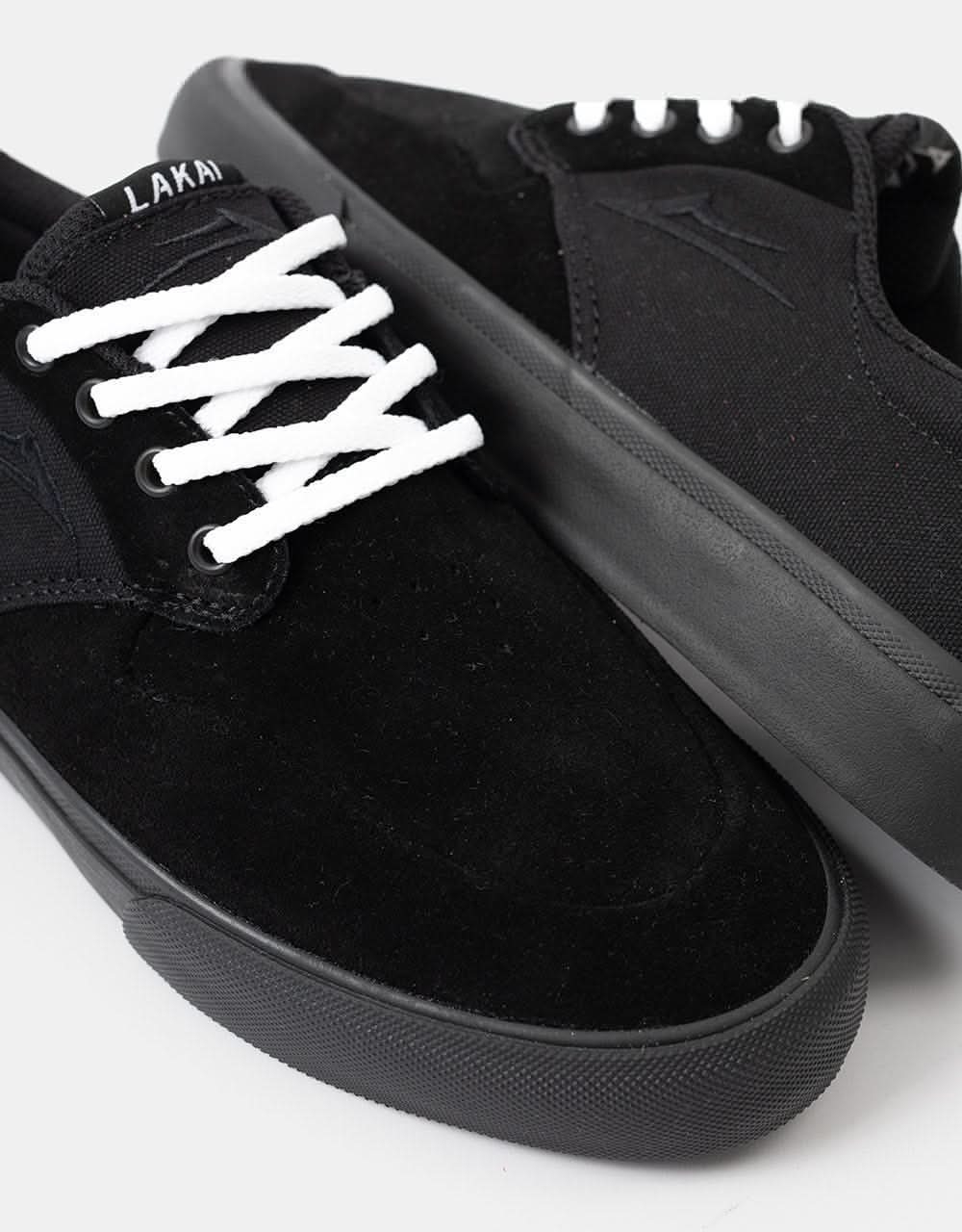 Lakai Riley 3 Skate Shoes - Black/Black Suede