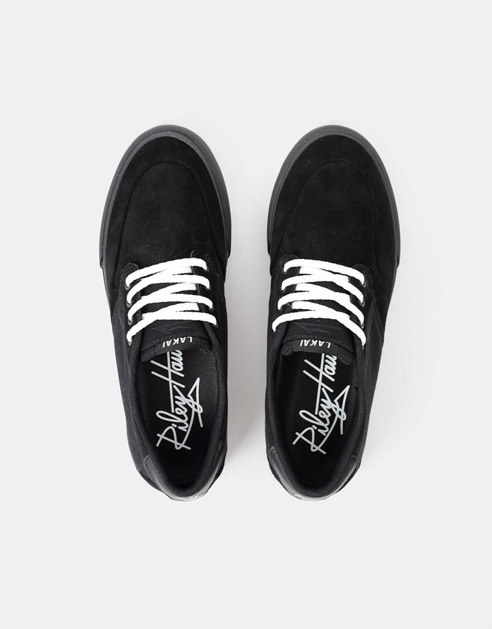 Lakai Riley 3 Skate Shoes - Black/Black Suede