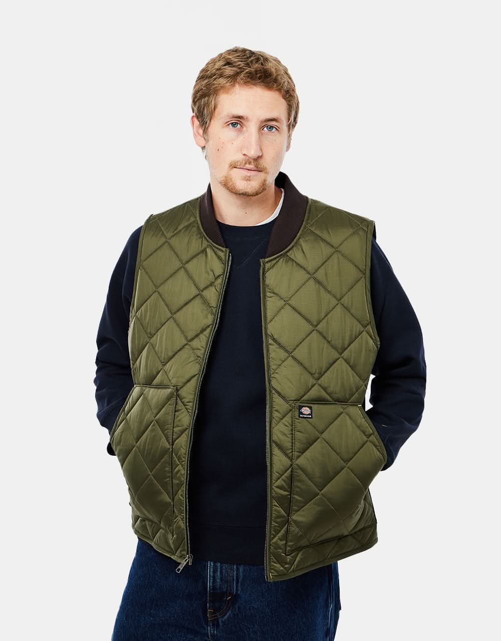 Dickies x Vincent Alvarez Quilted Vest - Military Green