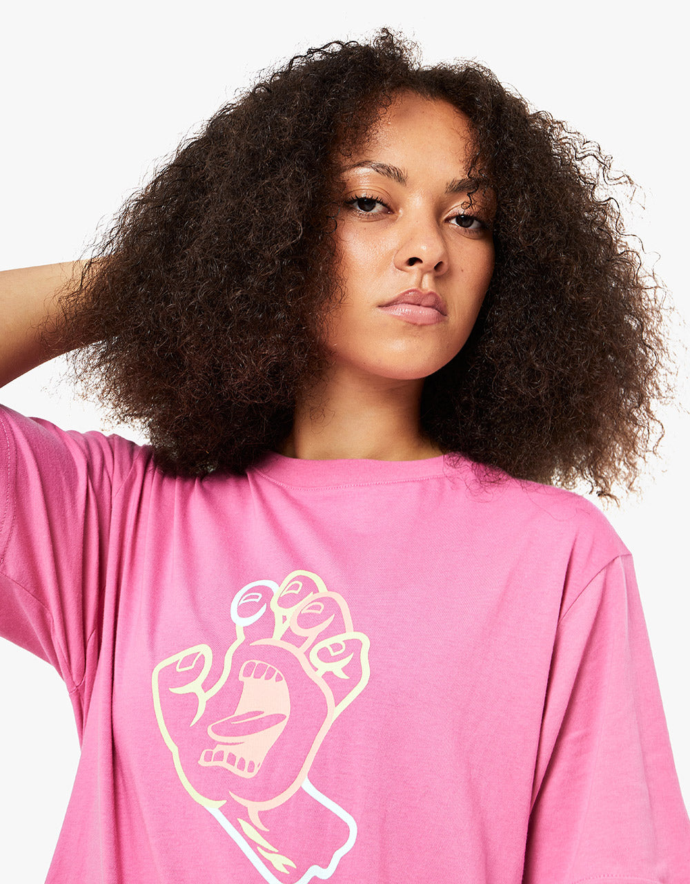 Santa Cruz Womens Hand In Colour T-Shirt - Pink Guava