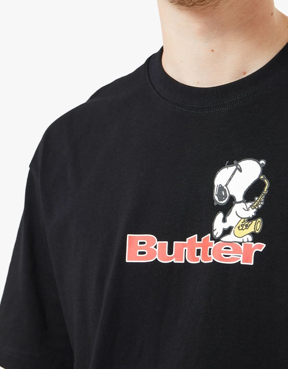 Butter Goods x Peanuts Jazz Logo T-Shirt - Black