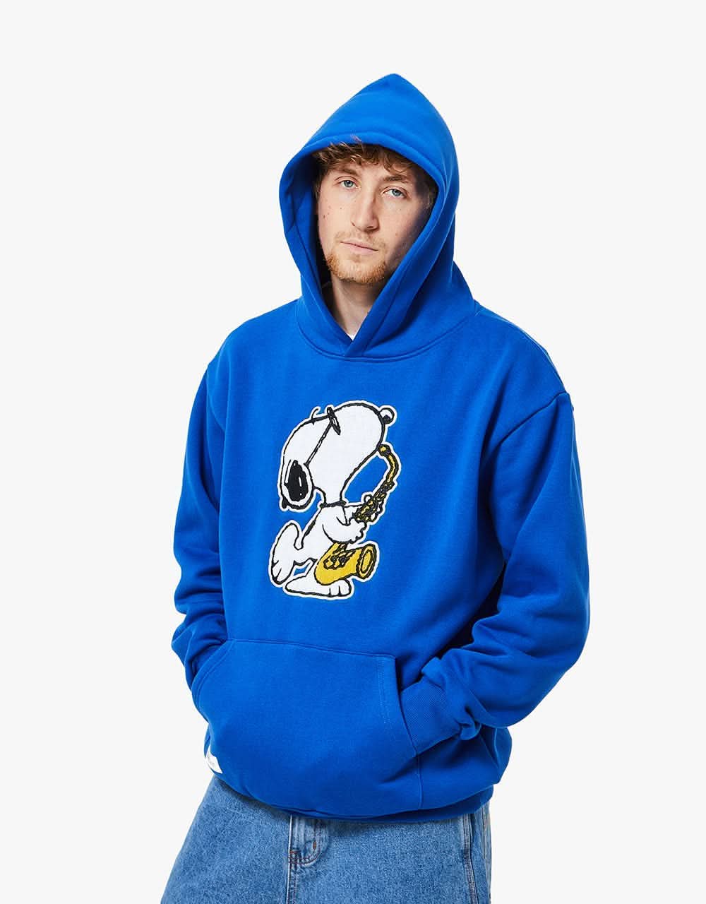Butter Goods x Peanuts Jazz Chenille Applique Pullover Hoodie - Royal Blue