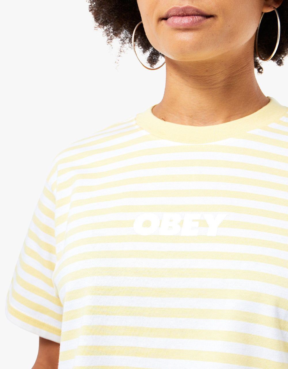 Obey Womens Brody Box T-Shirt - Butter Multi
