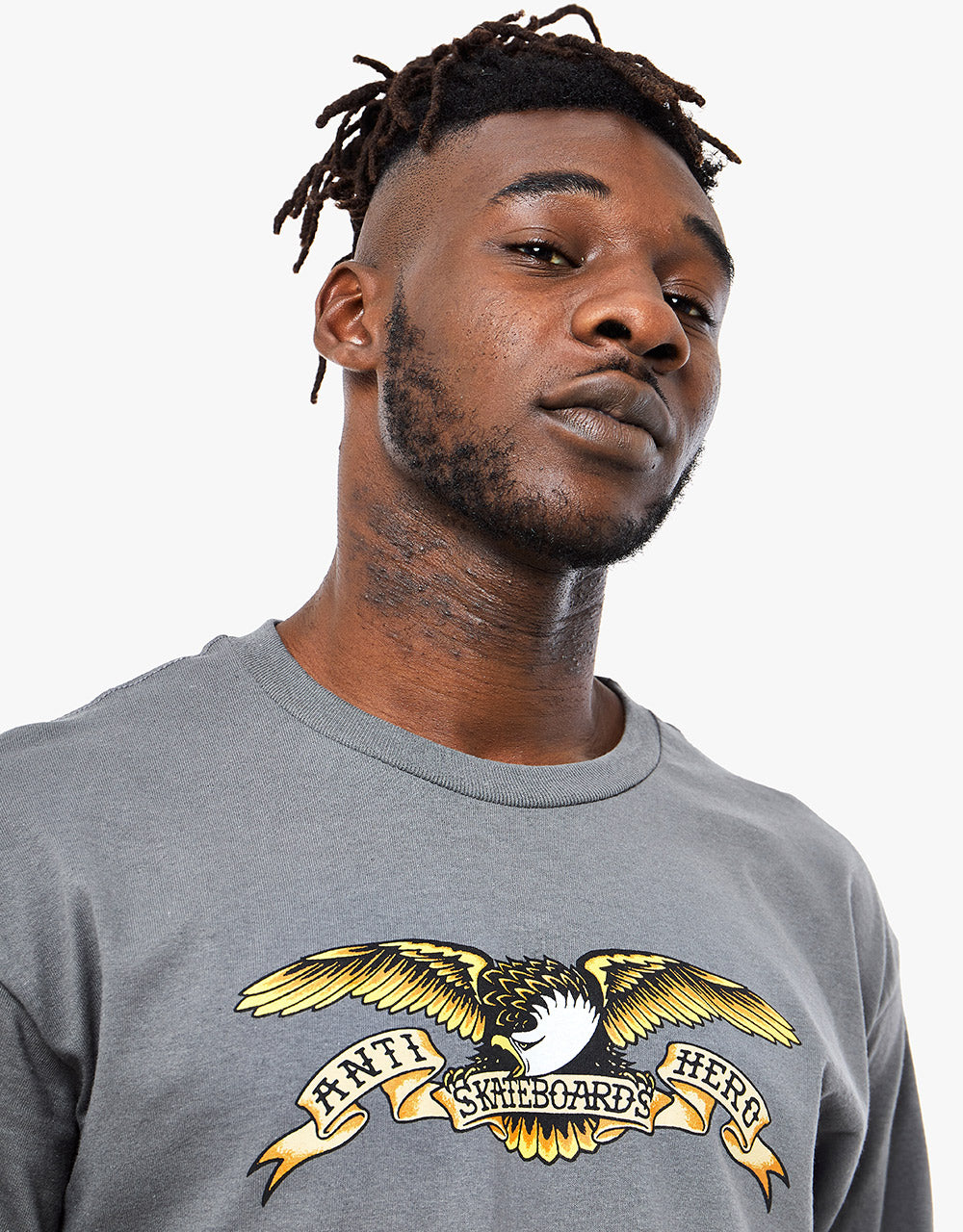 Anti Hero Eagle Long Sleeve T-Shirt - Charcoal/Multi
