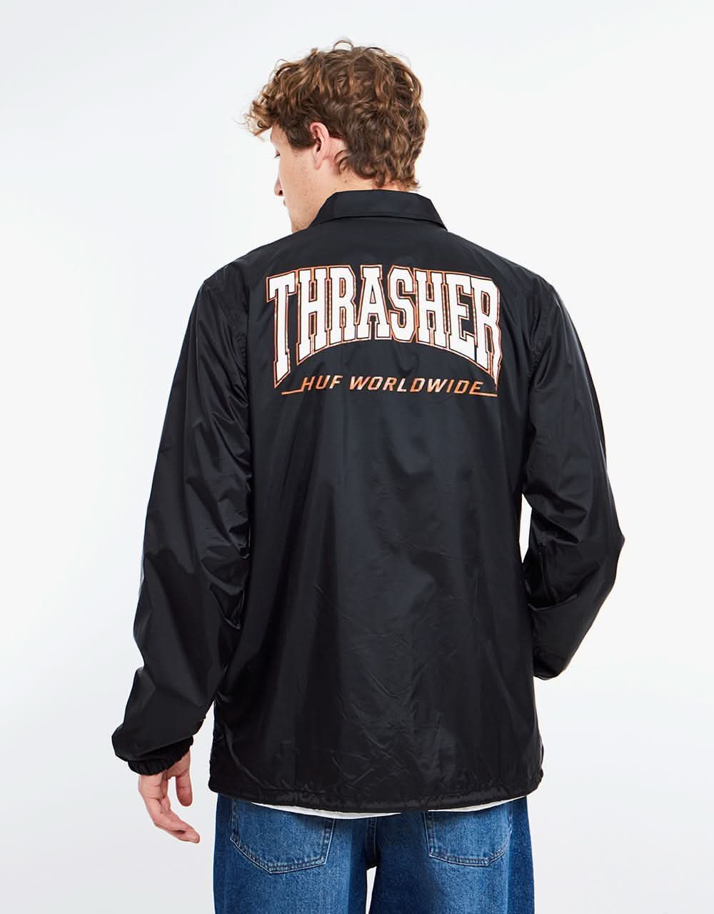 HUF x Thrasher Split Coaches Jacket - Black