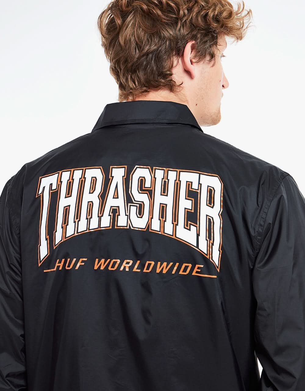 HUF x Thrasher Split Coaches Jacket - Black