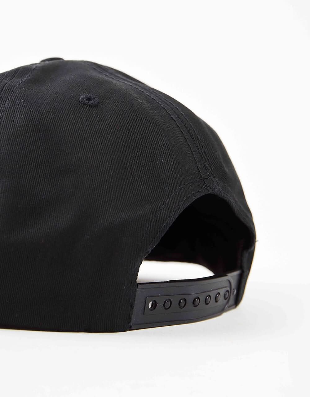 Thrasher Embroidered Flame Snapback Cap - Black
