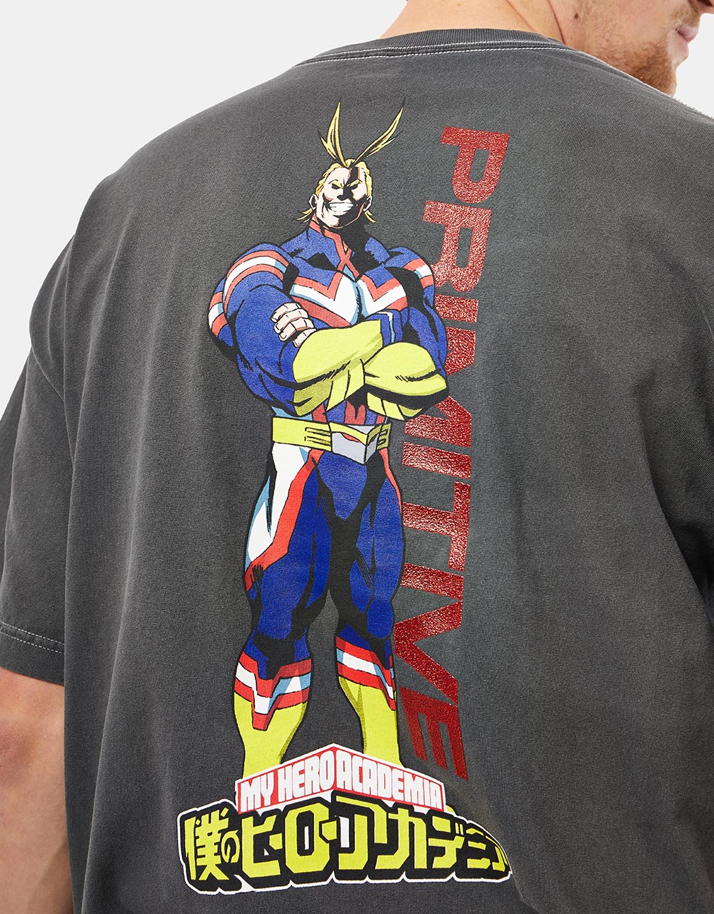 Primitive x My Hero Academia All Might Washed T-Shirt - Black