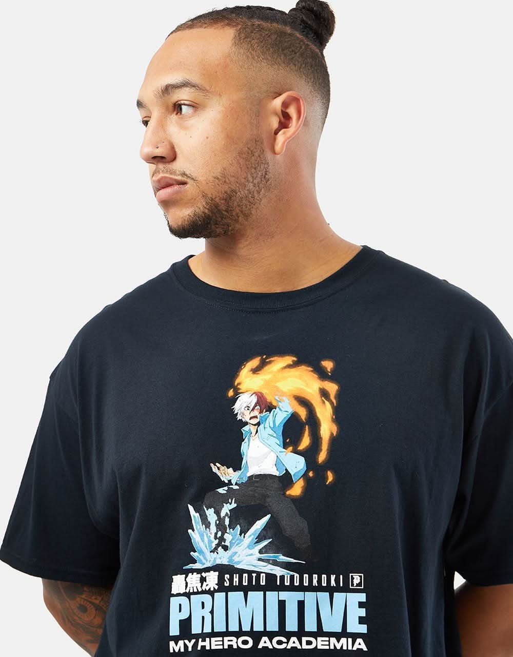 Primitve x My Hero Academia Flashfreeze Heatwave Shoto T-Shirt - Black