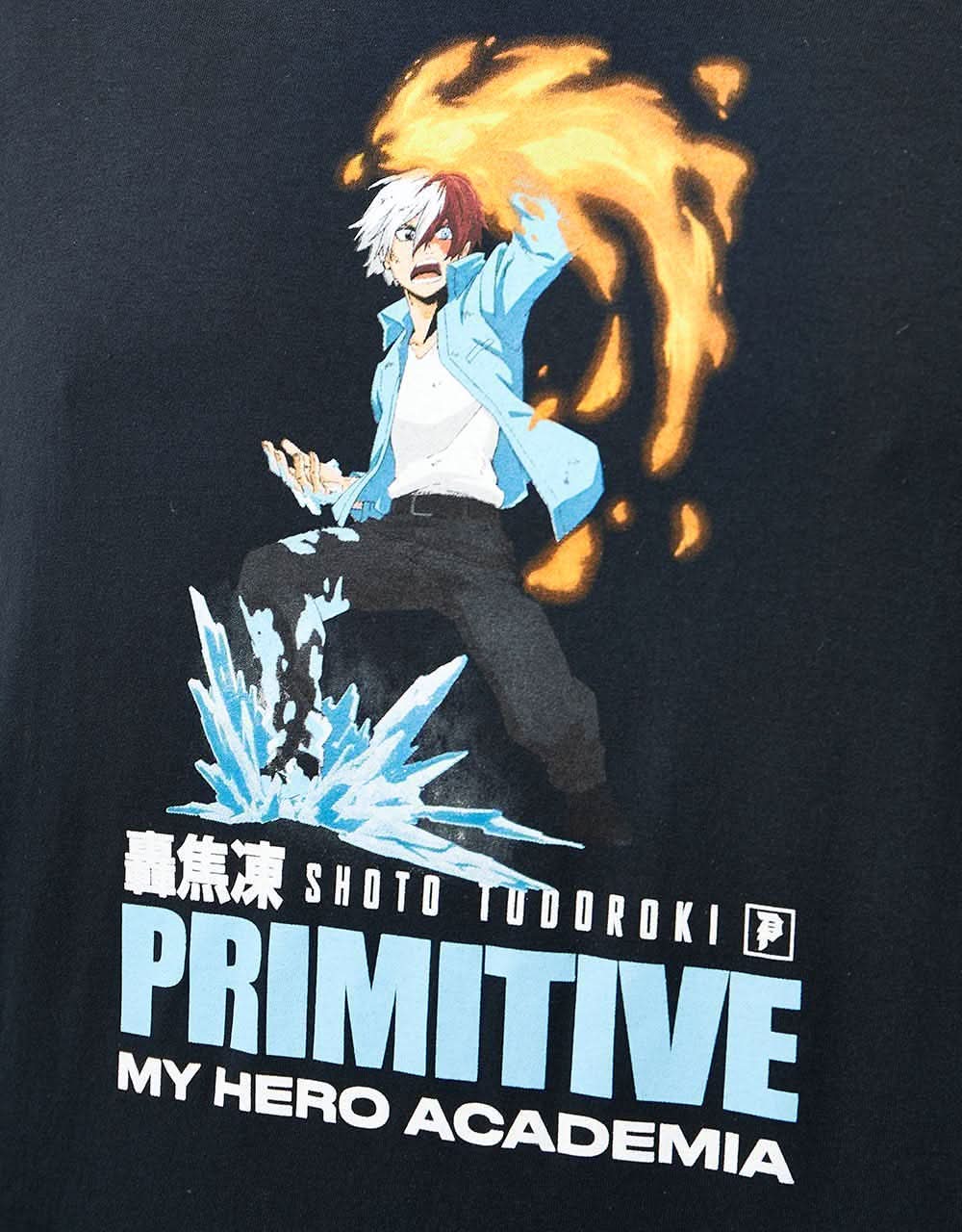 Primitve x My Hero Academia Flashfreeze Heatwave Shoto T-Shirt - Black