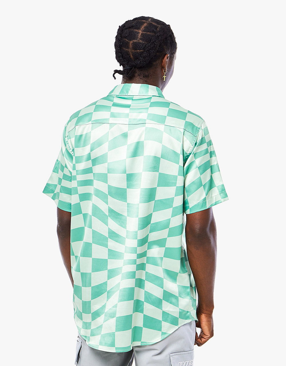 RIPNDIP Checked Short Sleeve Button Up Shirt - Olive/Pine