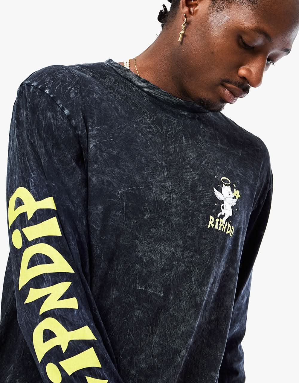 RIPNDIP Lullaby LS T-Shirt - Black Mineral Wash