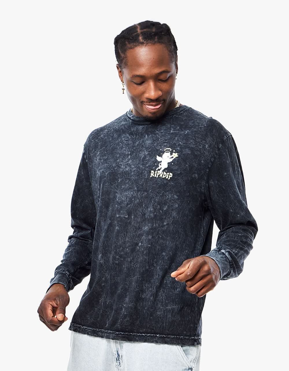 RIPNDIP Lullaby LS T-Shirt - Black Mineral Wash