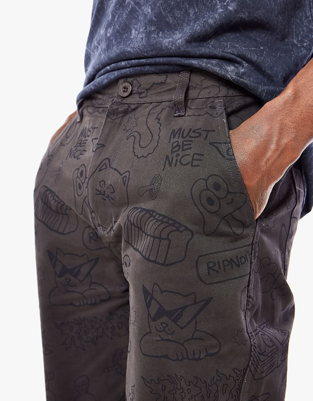 RIPNDIP Nerm Doodle Cotton Twill Pant - Chocolate