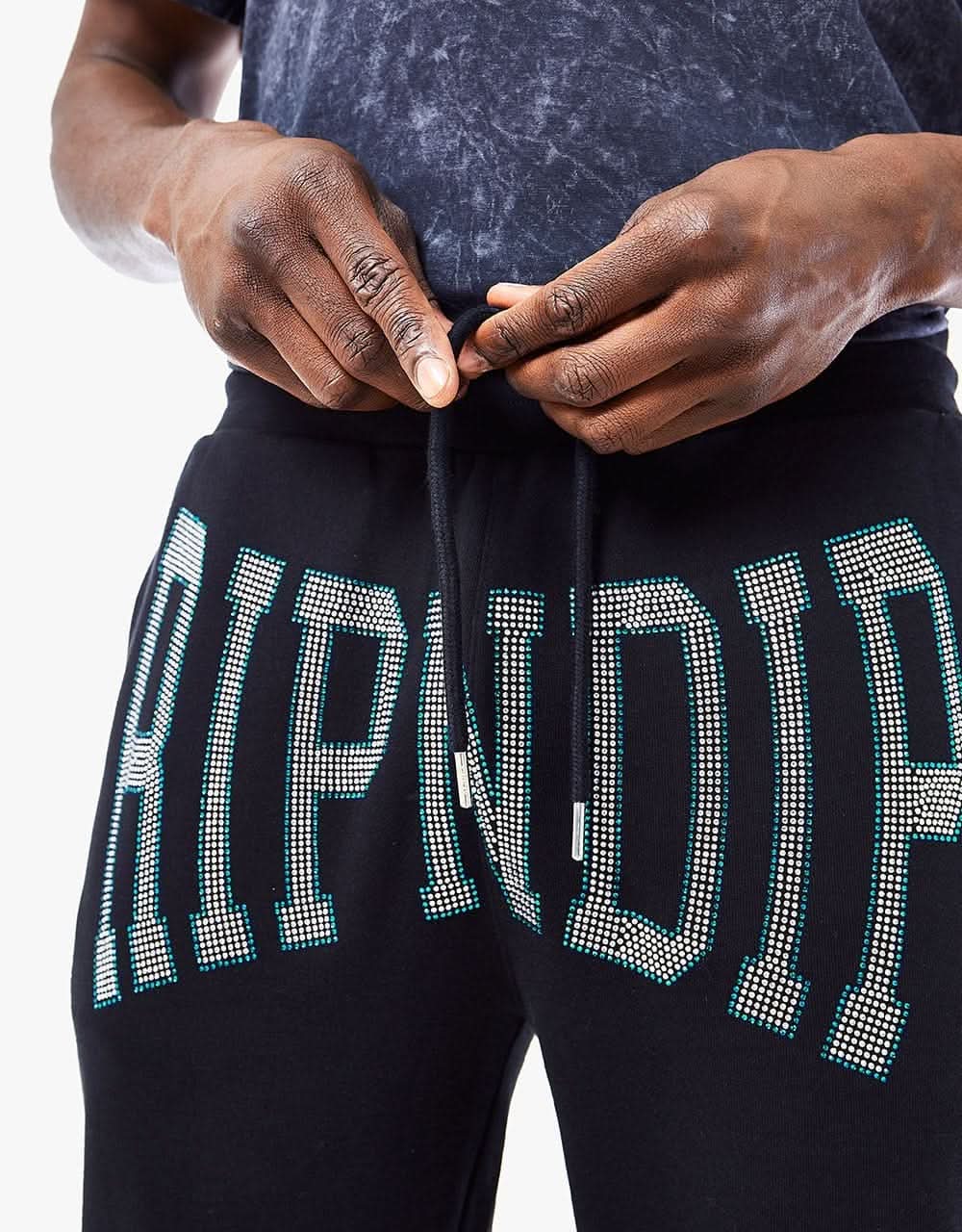 RIPNDIP Summer Revenge Rhinestone Sweatpant - Black