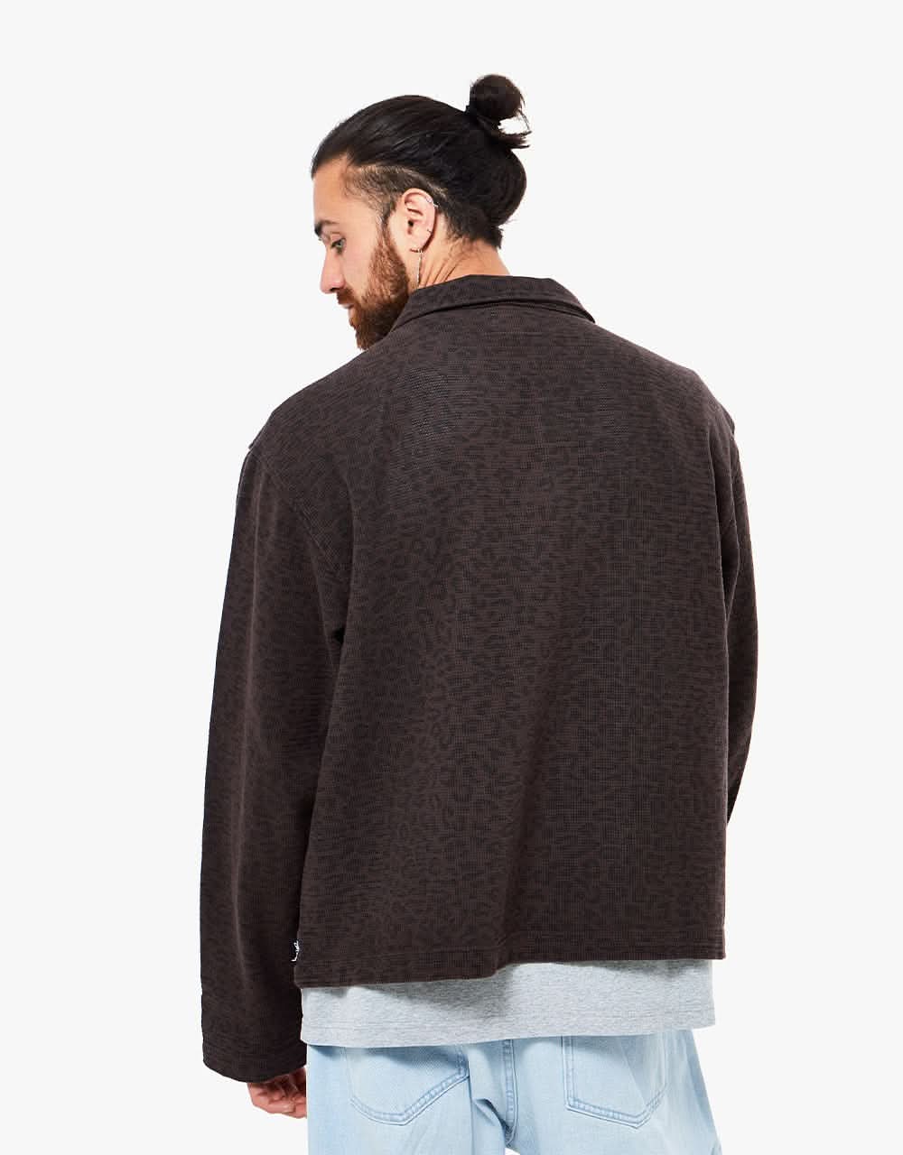 Stüssy Leopard Mesh Zip Jacket - Brown