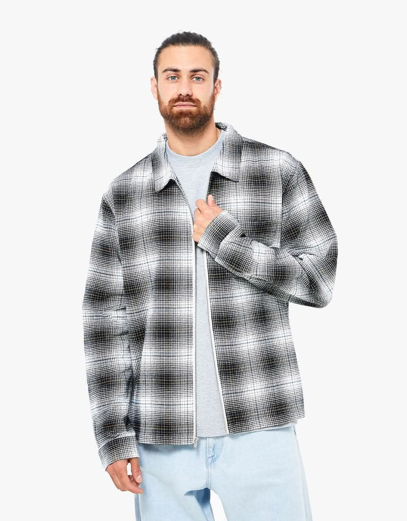 Stüssy Paul Shadow Plaid Zip Shirt - Black – Route One