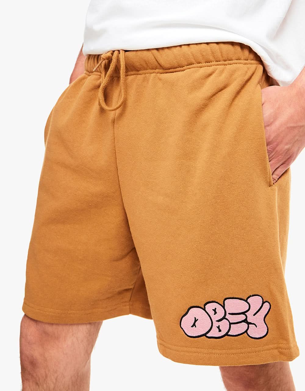 Obey Bubble Sweatshort - Bone Brown