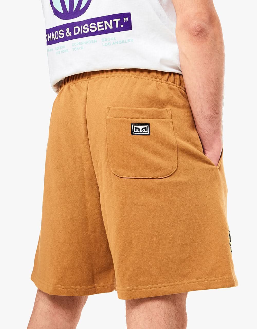 Obey Bubble Sweatshort - Bone Brown