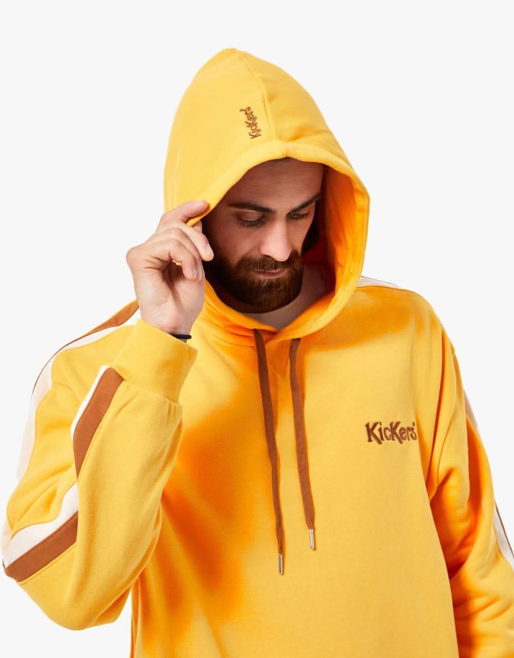 Kickers® Logo Side Stripe Pullover Hoodie - Yellow