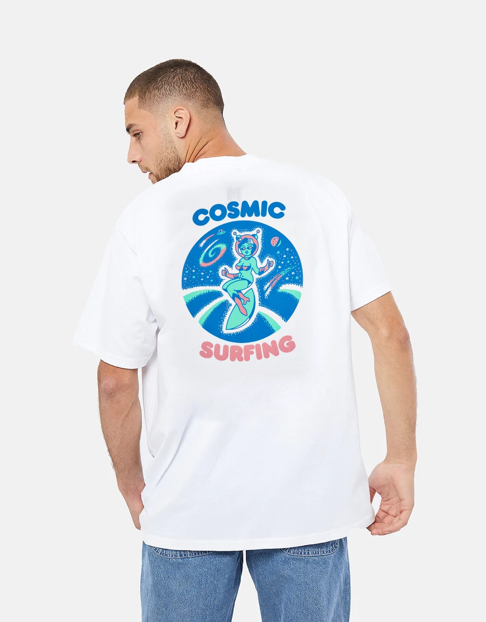 Playdude Cosmic Surfing T-Shirt - White