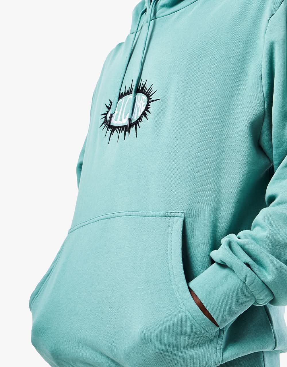 Welcome Burst Garment-Dyed Pullover Hoodie - Petrol