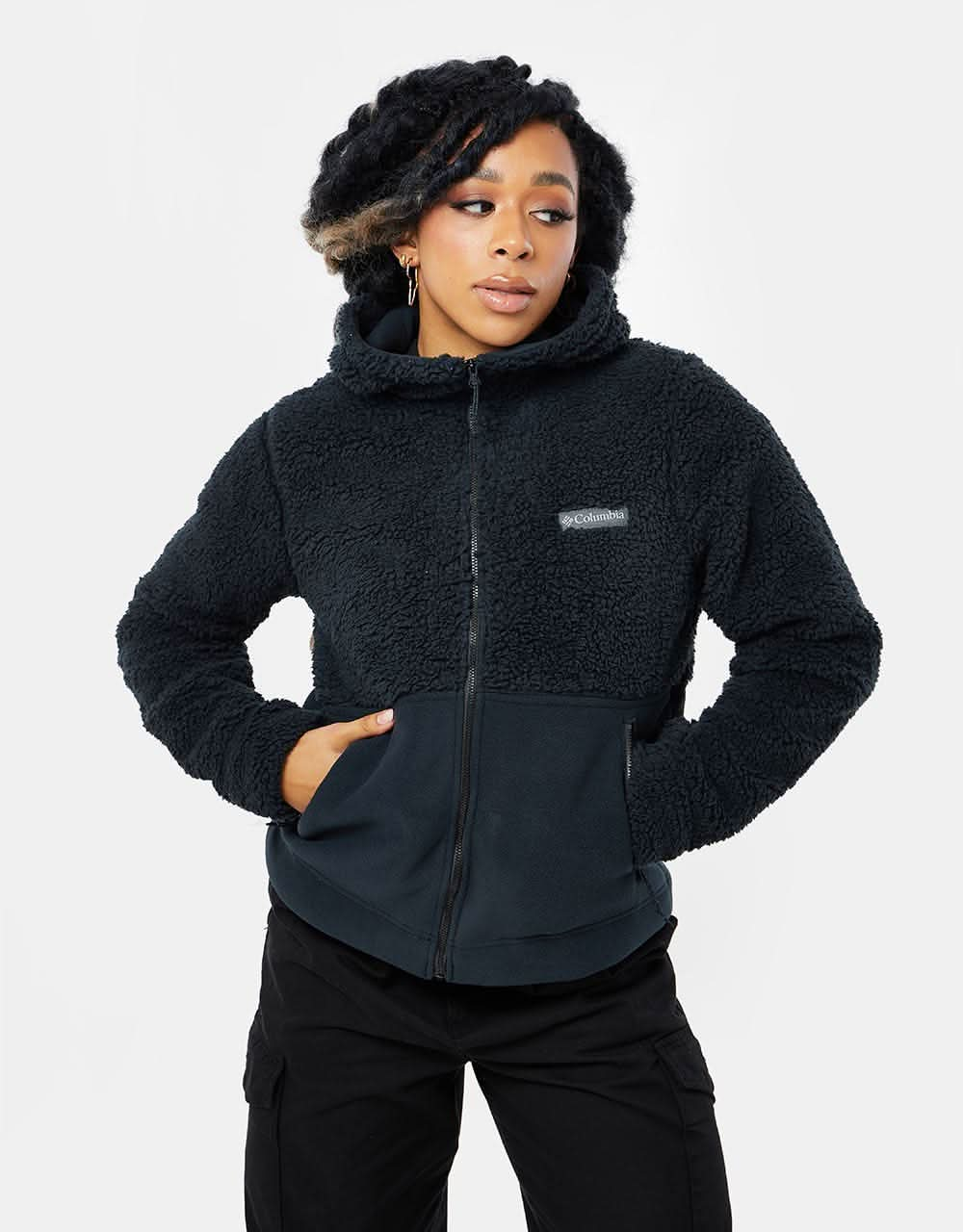 Columbia Womens Winter Pass™ Sherpa Hooded Full Zip Fleece - Black