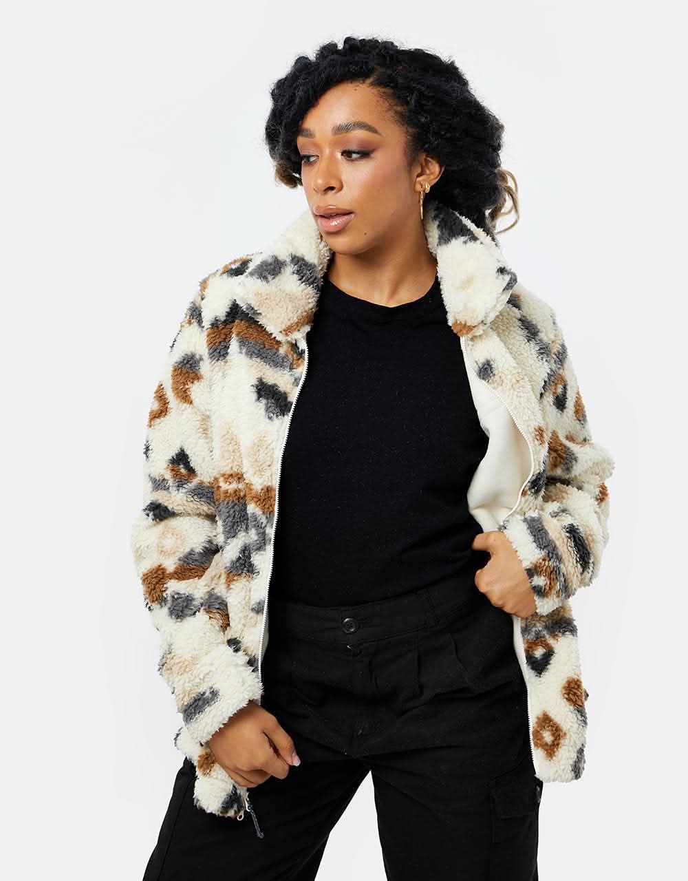 Columbia Womens Winter Pass™ Sherpa FZ Fleece - Chalk/Rocky Mountain Print