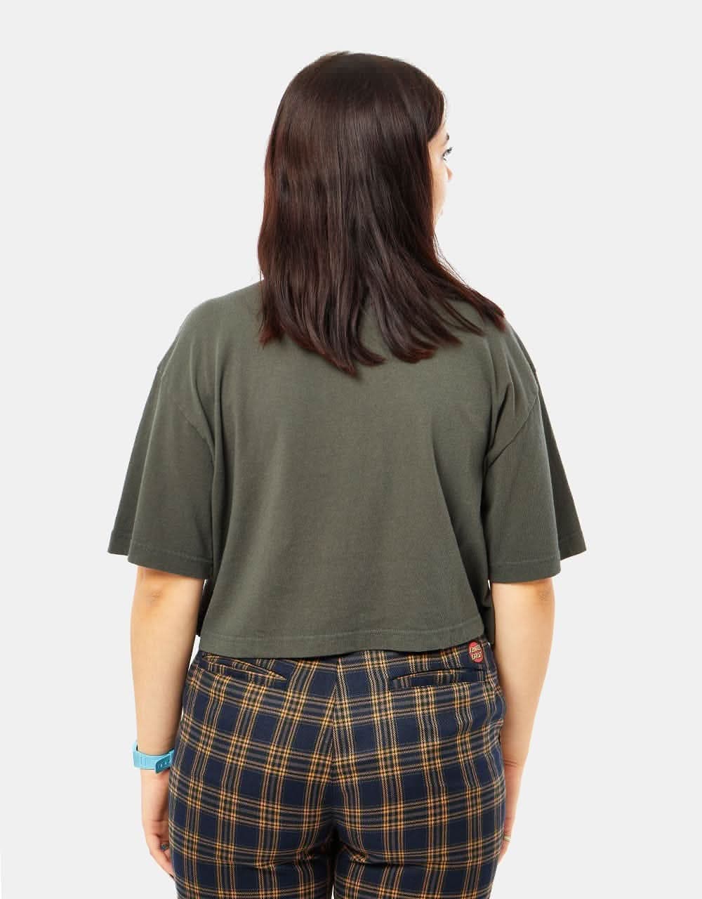 HUF Womens Washed Crop T-Shirt - Gunmetal