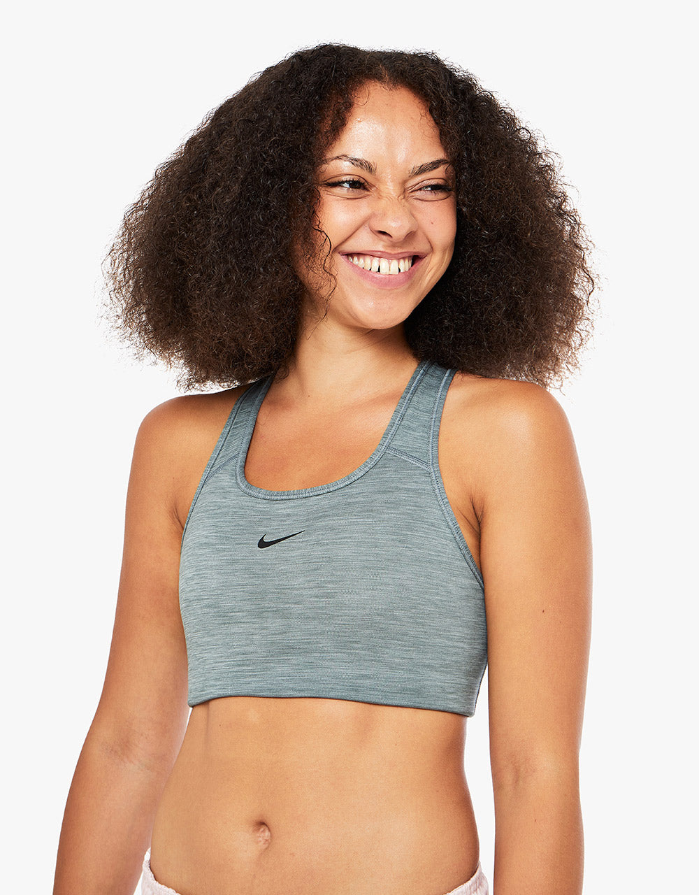 Nike SB Womens Medium-Support 1 Piece Padded Sports Bra - Smoke Grey/Heather/Black