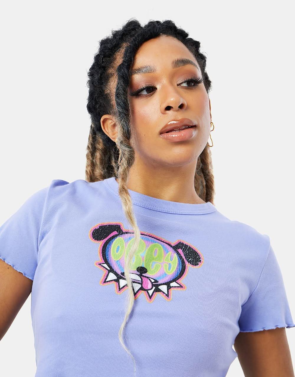 Obey Womens Vicious Dog T-Shirt - Digital Violet