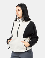 The North Face Womens TKA Attitude 1/4 Zip Fleece - Gardenia White/TNF Black