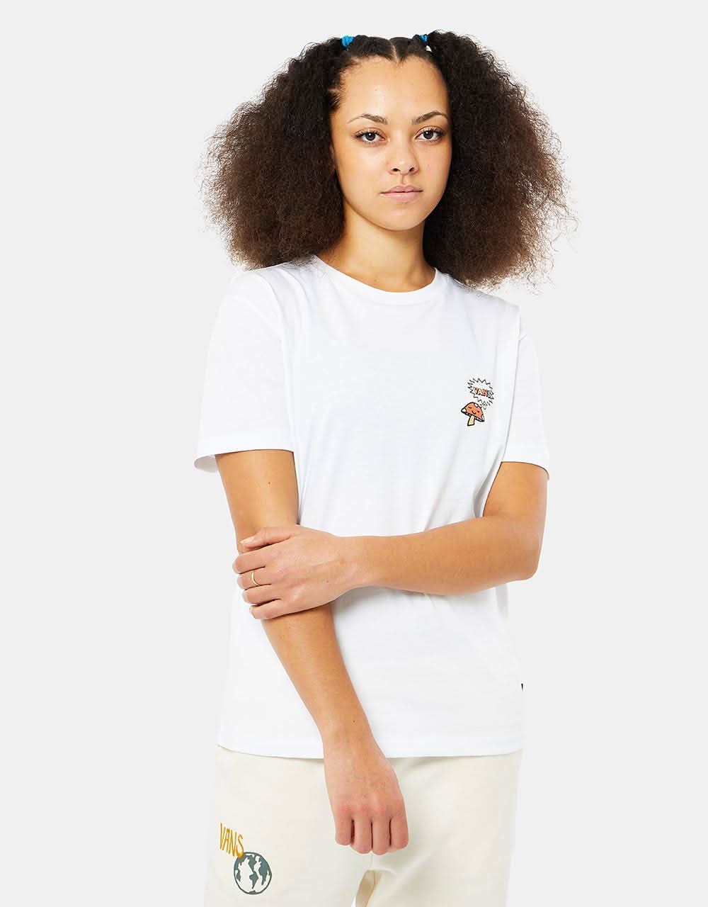 Vans Womens Lets Grow Relaxed  Crew T-Shirt - White