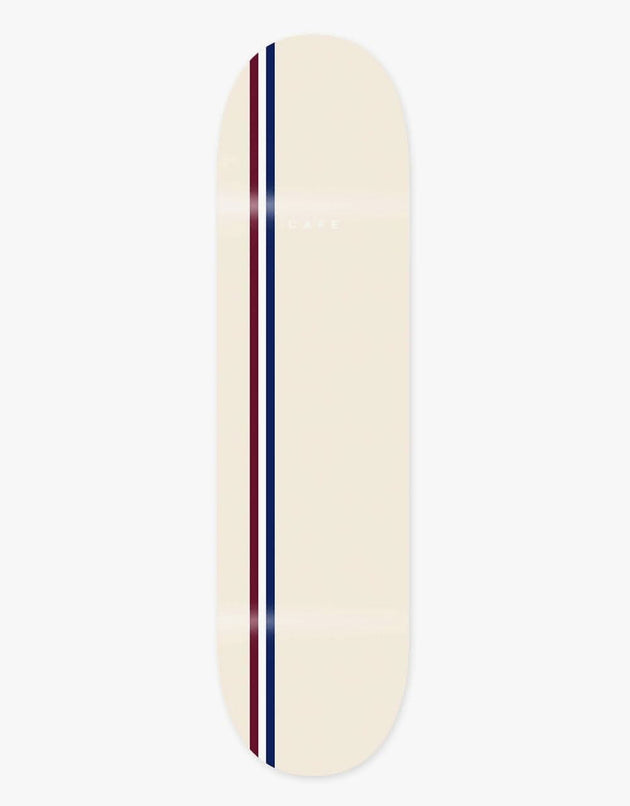 Skateboard Cafe Stripe Skateboard Deck - Cream/Burgundy