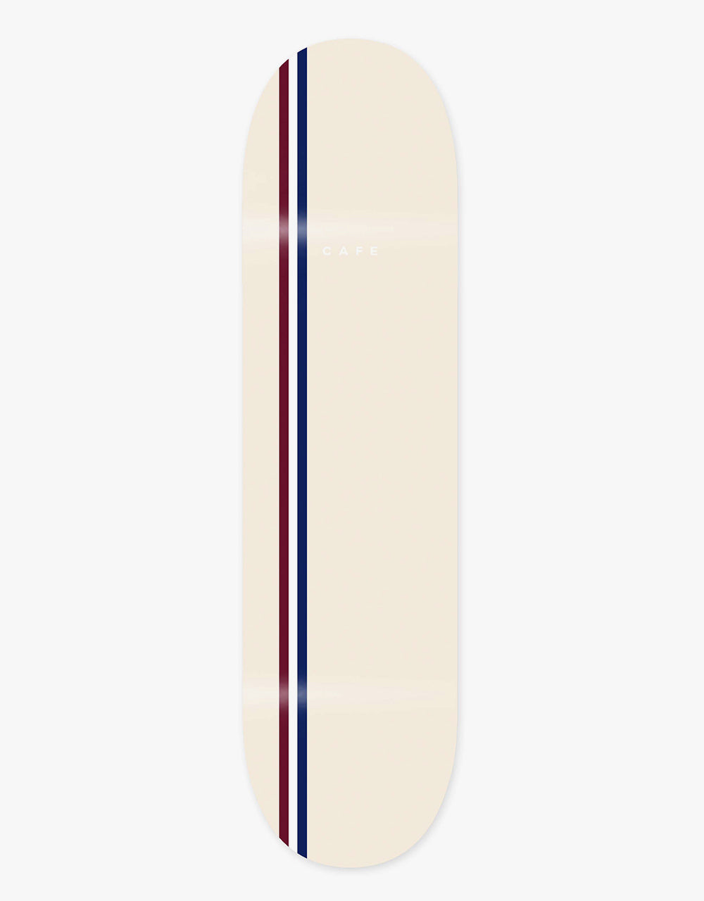 Skateboard Café Stripe Skateboard Deck - Cream/Burgundy